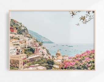 Vintage Positano Printable Art Italy Wall Art Large Positano Photography Italy Poster Amalfi Coast Print Italian Coastal Decor