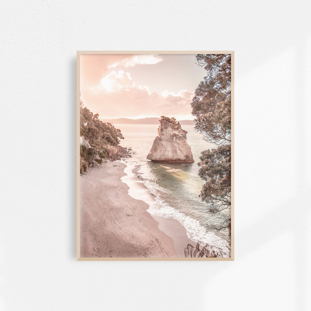 Sunset Beach Print New Zealand Print Pastel Wall Art Downloadable Print Printable Art Etsy