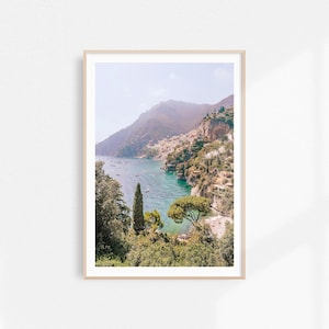 Poster della Costiera Amalfitana, Arte murale italiana, Stampa fisica di Positano, Fotografia italiana, Arte costiera italiana, Poster verde di Amalfi, Arte della costa italiana