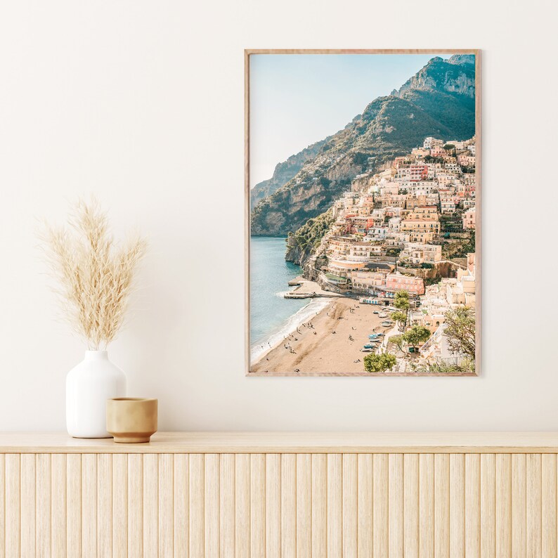 Amalfi Coast Print Positano Beach Print Italy Wall Art - Etsy