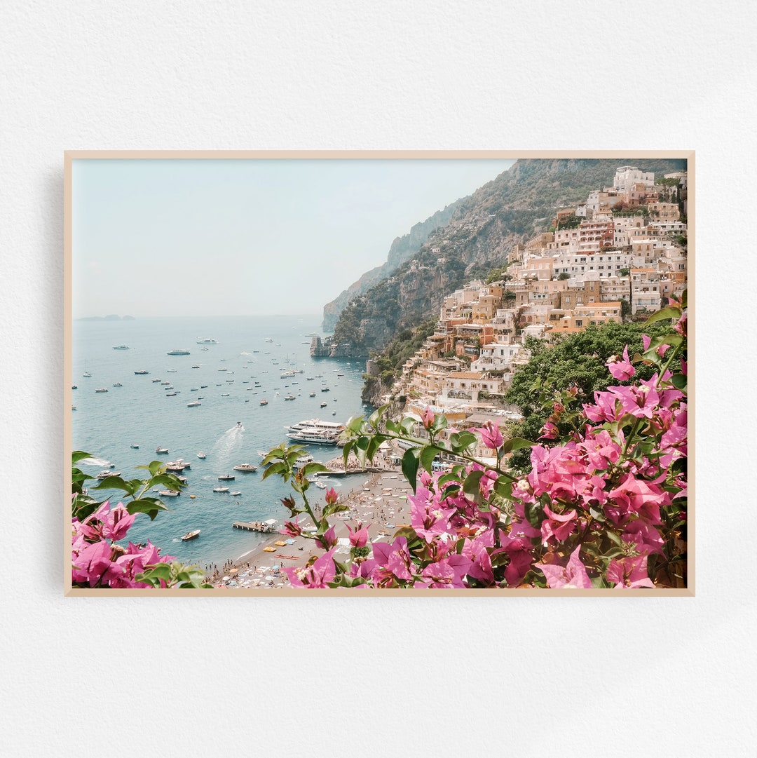 Landscape Amalfi Coast Print Positano Photography, Italy Wall Art