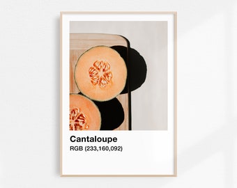 Cantaloupe Print | Aesthetic Poster | Fruit Poster | Kitchen Wall Art | Kitchen Poster | Fruit Wall Art | Kitchen Printable Art