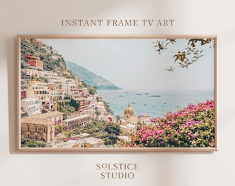 Positano Samsung Frame TV Art Amalfi Coast Frame TV Art Italy, Frame Tv Art Summer, Frame Tv Art Beach