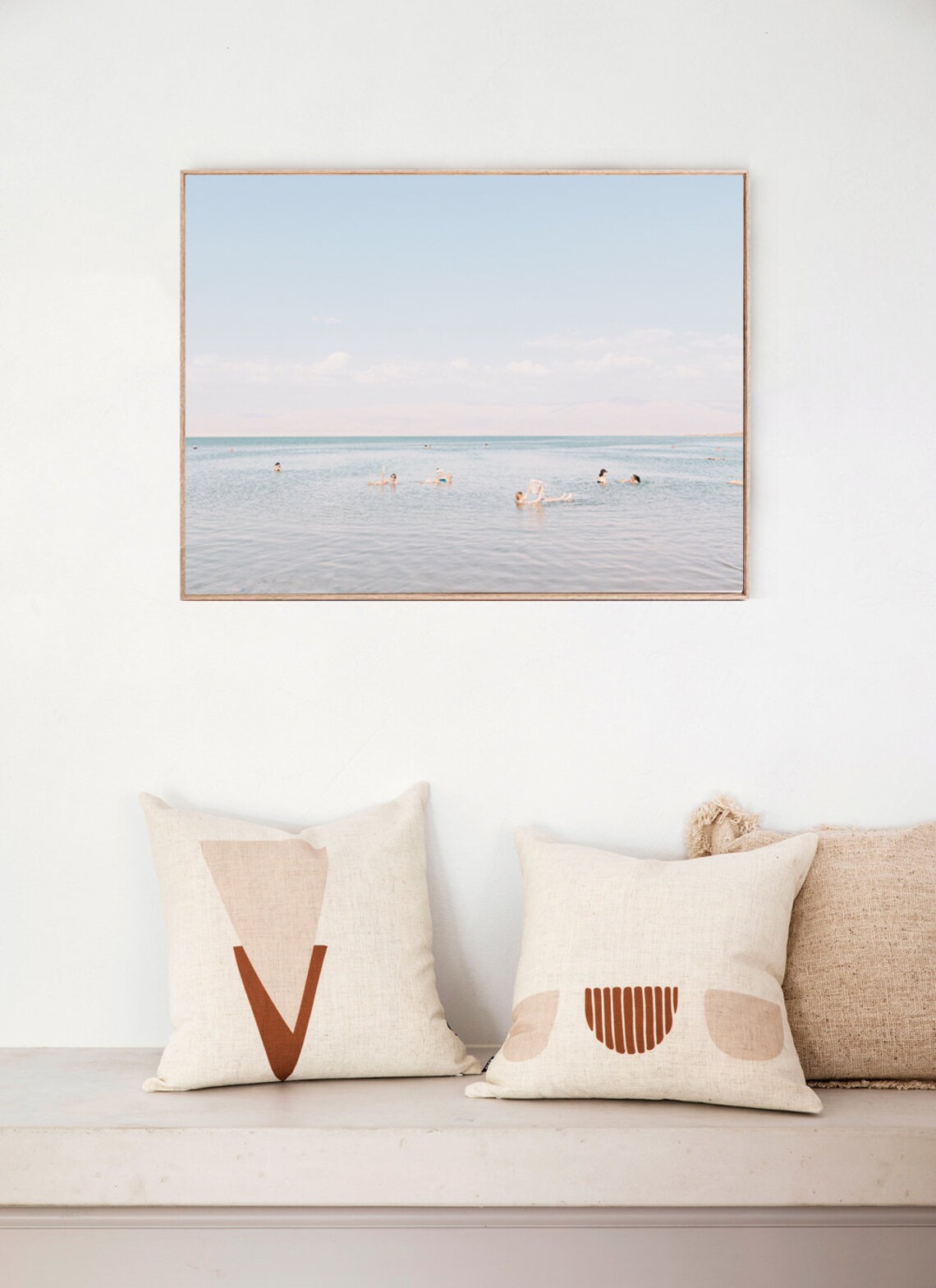 Serene Beach Print Swimming Print Bathroom Decor Blue - Etsy