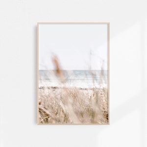 Beach Grass Print | Boho Coastal Decor | Neutral Beach Print | Beach Wall Art | Beige Beach Art | Coastal Poster Printable Art