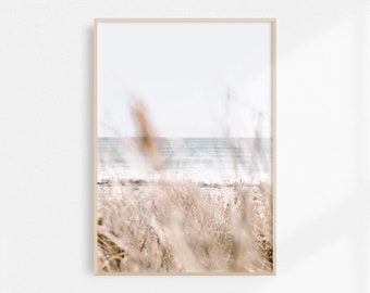Beach Grass Print | Boho Coastal Decor | Neutral Beach Print | Beach Wall Art | Beige Beach Art | Coastal Poster Printable Art