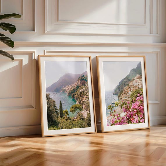 Amalfi Coast Prints Positano Wall Art, Italy Print Set of 2 Positano Photography, Italian Coast Printable Art Italy Posters, Positano Prints