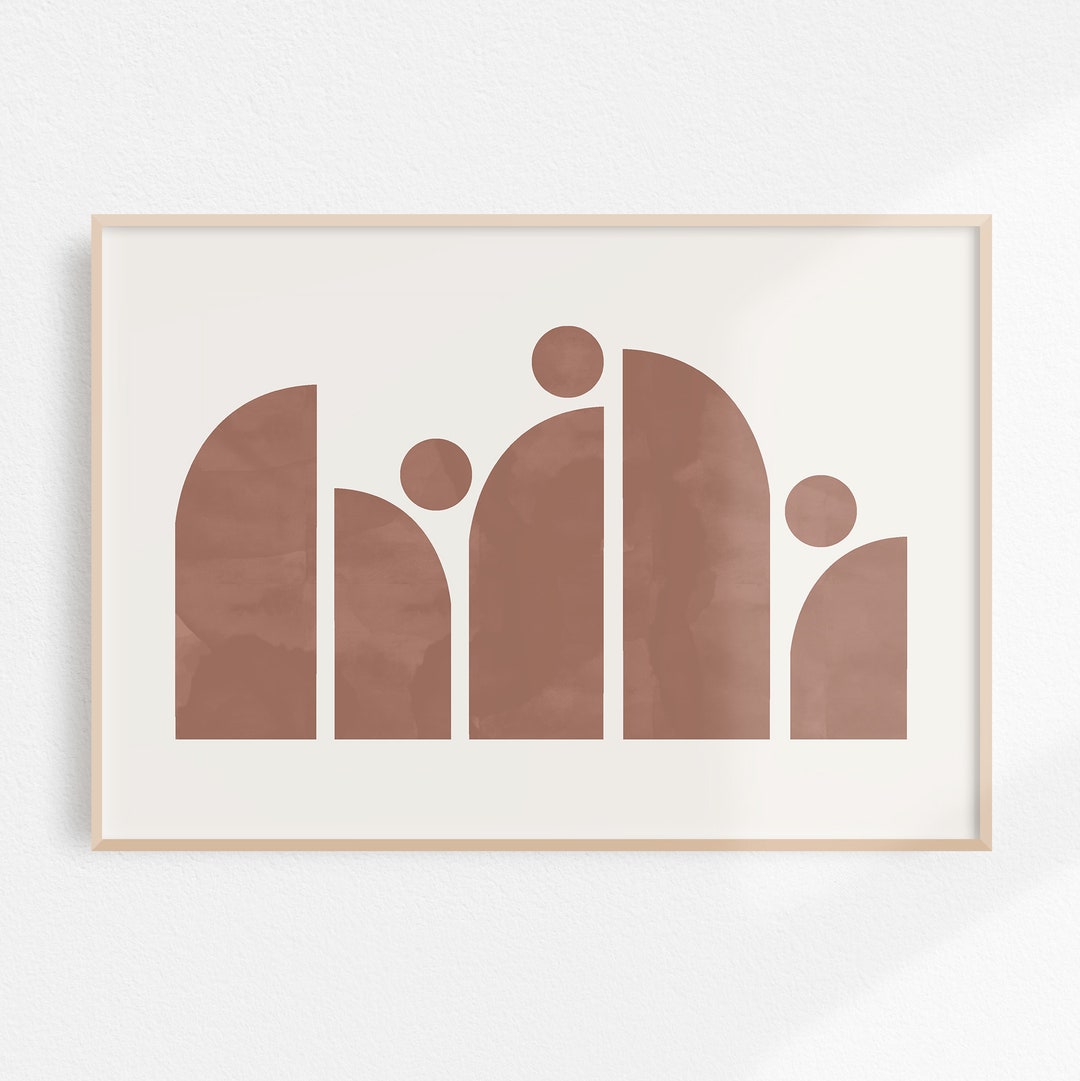 Mid Century Print Terracotta Wall Art Geometric Wall Art Minimalist ...