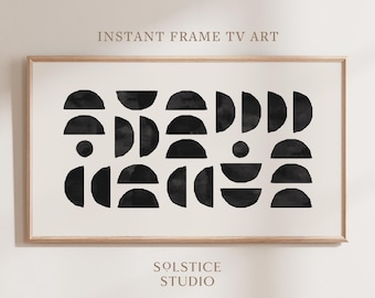 Samsung Frame TV Art Geometric Print, Black & White Abstract Print Modern Mid Century Wall Art Digital Download for Samsung Frame