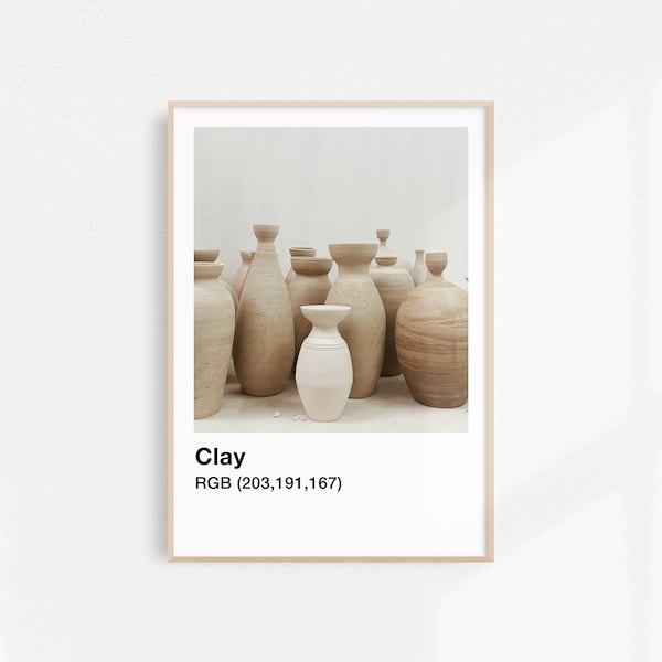 Clay Print | Wabi Sabi Aesthetic Poster | Still Life Art Print | Pottery Wall Art | Vessels Print | Neutral Wall Art | Beige Printable Art