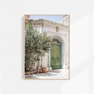 Puglia Printable Art Olive Tree Print, Italy Wall Art Green & White Decor, Italian Print Ostuni Photography Rustic Mediterranean Art