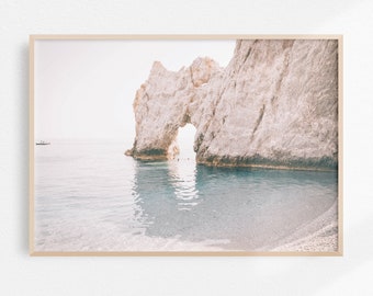 Greece Wall Art | Neutral Wall Art | Greece Print | White Coastal Print | Downloadable Print | Skiathos Printable Art