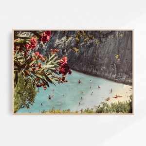 Impresión de isla griega, arte imprimible de Grecia, impresión de playa aérea, fotografía de playa azul, impresión de Zante, decoración mediterránea moderna