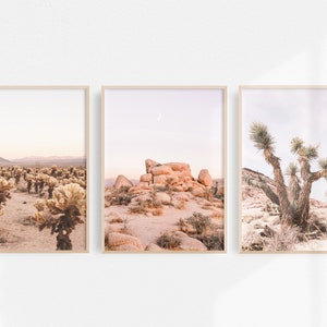 Joshua Tree Print Set of 3 Prints | California Desert Wall Art | Cactus Print | Landscape Print Digital Download | Desert Printable Art