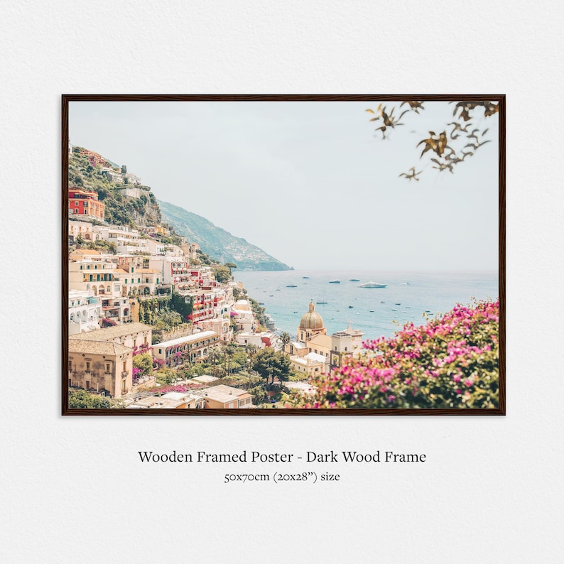 Amalfi Coast Print: Positano Landscape Poster, Large Horizontal Italy Wall Art, Italian Coastal Photography 24x36, 50x70cm (Physical Print) image 7