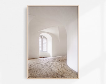 Arch Architecture Print | Round Tower Print | Copenhagen Print | Minimalist Print | Neutral Wall Art | Downloadable Print | Printable Art