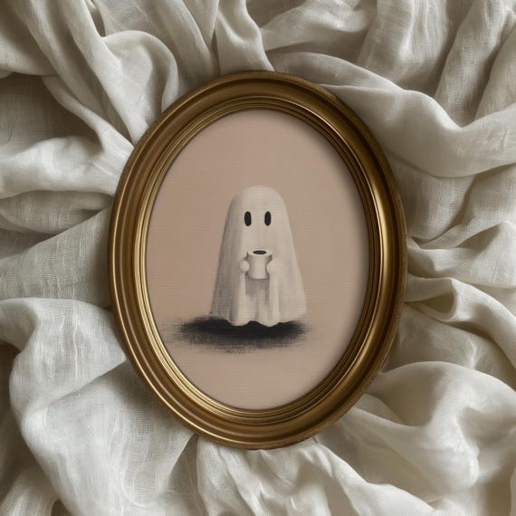 Ghost Toilet Paper Print Halloween Bathroom Art, Cute Ghost Poster for Toilet Vintage Halloween Art, Spooky Cute Decor, Rustic Halloween Art
