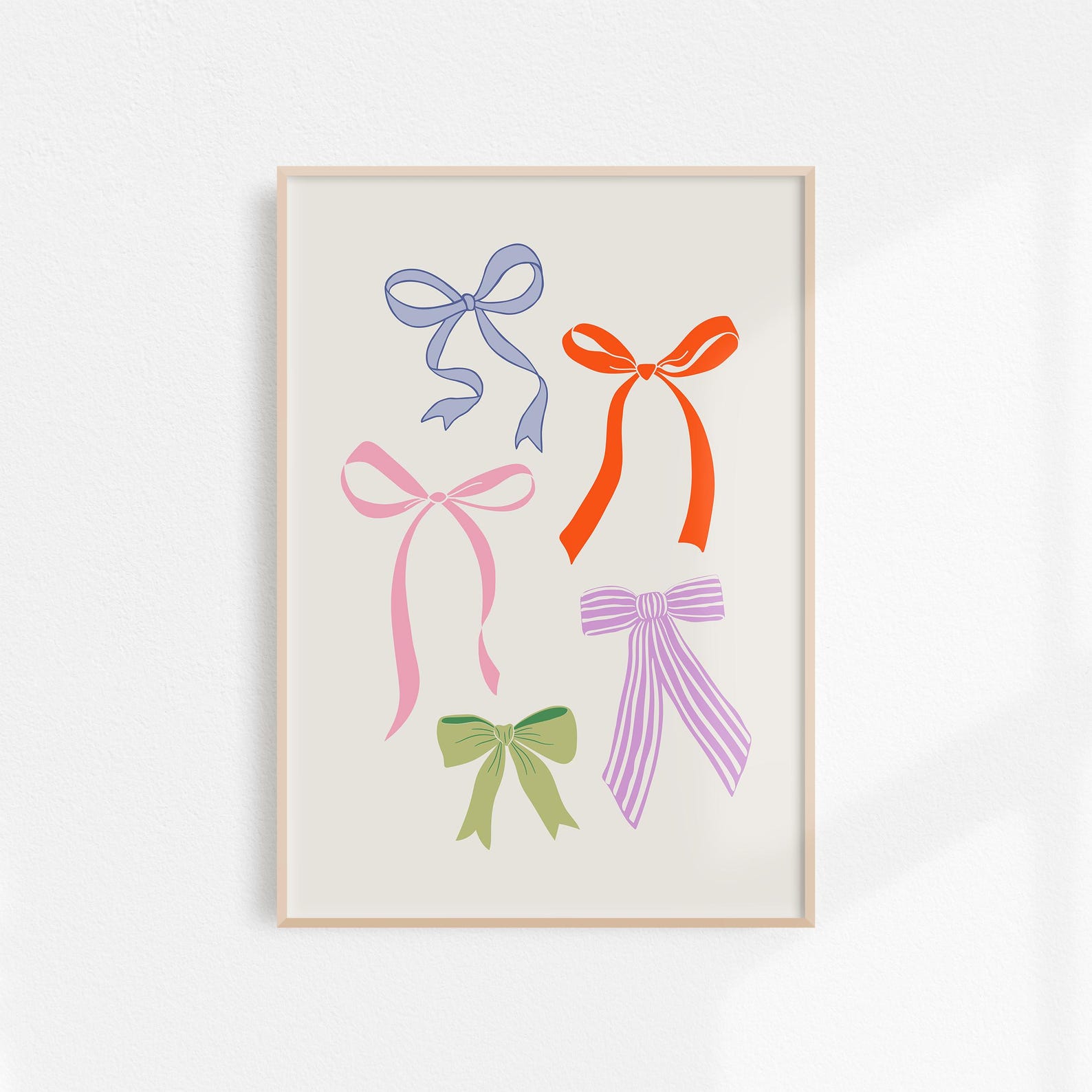 Bows Printable Art Coquette Room Decor, Preppy Bow Wall Art Aesthetic ...