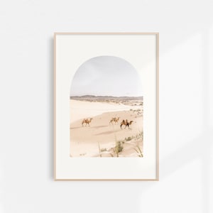 Moroccan Wall Art | Sahara Desert Printable Art | Camels Print | Neutral Beige Desert Print | Living Room Decor Instant Download