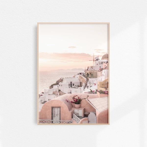 Pink Prints | Santorini Print | Printable Art | Santorini Wall Art | Greece Prints | Greece Photo | Downloadable Prints