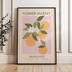 Orangen Drucken Obst Physisches Poster, ästhetisches Raumdekor Retro Obstmarkt Wandkunst, Sommerobst Wandkunst
