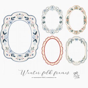 Bring a  Nordic touch to your creative projects with this collection of 20+ watercolor Scandinavian Christmas folk frames. Inspired by traditional Swedish folk art, this bundle includes decorative winter frames, matching corners in a classic palette of Swedish red, evergreen, cream, and powder blue. Perfect for Christmas invitations, greeting cards, gift tags, holiday stationery, printable wall art, scrapbooking, stickers, and seasonal crafts. Ideal for both personal and commercial projects.