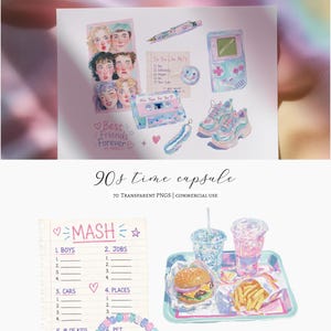 Bring back the magic of the late 90s with this nostalgic clipart bundle inspired by childhood memories, school days, mall culture, summer fun, and early internet life. Filled with retro toys, fashion accessories, stationery, keepsakes, and iconic 90s-inspired graphics, this collection is perfect for stickers, scrapbooking, planners, invitations, party decor, sublimation, and creative DIY projects.