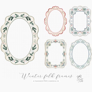 Bring a  Nordic touch to your creative projects with this collection of 20+ watercolor Scandinavian Christmas folk frames. Inspired by traditional Swedish folk art, this bundle includes decorative winter frames, matching corners in a classic palette of Swedish red, evergreen, cream, and powder blue. Perfect for Christmas invitations, greeting cards, gift tags, holiday stationery, printable wall art, scrapbooking, stickers, and seasonal crafts. Ideal for both personal and commercial projects.