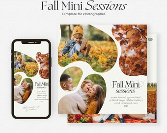 Fall Mini Session Template, Autumn Mini Session Template, Marketing template, Photography Template, Autumn Minis, Canva Minis Template, 006