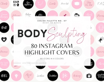 BODY SCULPTING Highlight Covers, Minimalist, Body Contouring, Body Sculpting Post, Body Contouring Highlight Covers, Body Sculpting