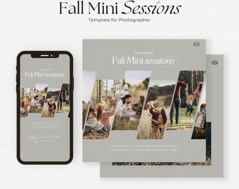 Fall Mini Session Template, Autumn Mini Session Template, Marketing template, Photography Template, Autumn Minis, Canva Minis Template, F010