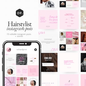 Hairstylist Instagram Templates, Hair stylist Instagram Post Template, Canva Hairdresser, Hair Beauty Salon Templates, Hair care Business