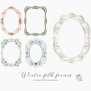 Bring a  Nordic touch to your creative projects with this collection of 20+ watercolor Scandinavian Christmas folk frames. Inspired by traditional Swedish folk art, this bundle includes decorative winter frames, matching corners in a classic palette of Swedish red, evergreen, cream, and powder blue. Perfect for Christmas invitations, greeting cards, gift tags, holiday stationery, printable wall art, scrapbooking, stickers, and seasonal crafts. Ideal for both personal and commercial projects.