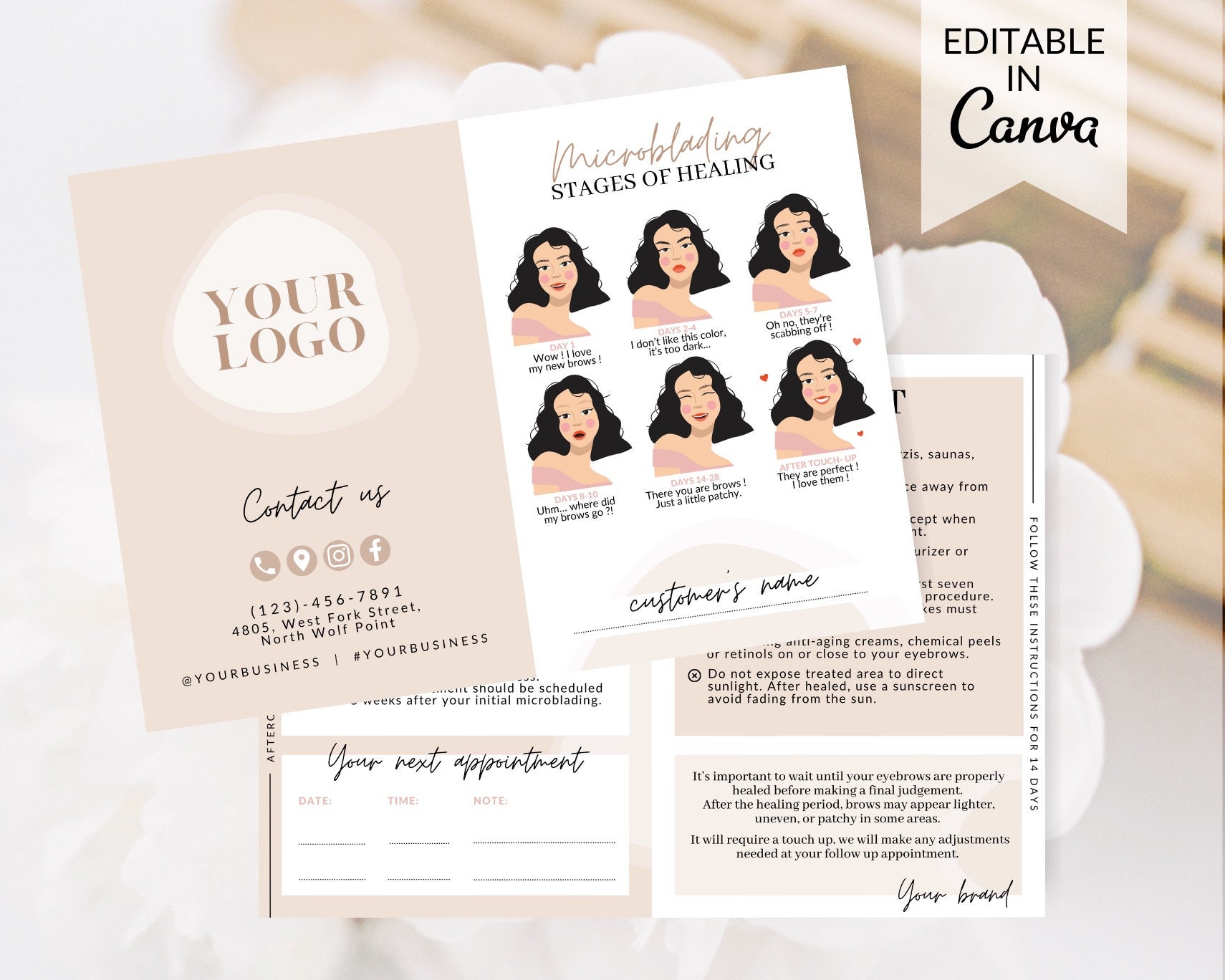 Microblading Aftercare Card - Printable Cards