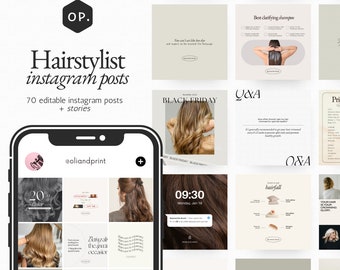 Modèles Instagram de coiffeur, modèle de publication Instagram de coiffeur, coiffeur Canva, modèles de salon de beauté de cheveux, entreprise de soins capillaires