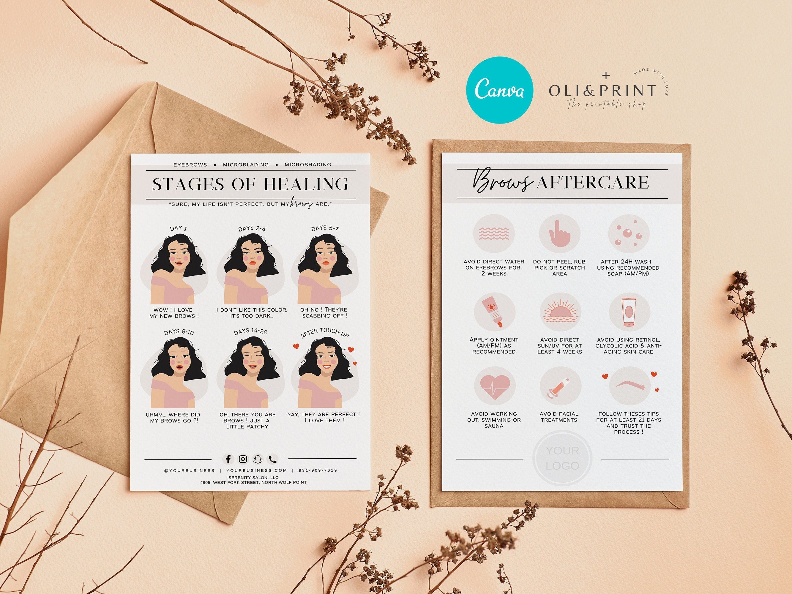 Editable Microblading Care Card PMU Aftercare Card PMU - Etsy