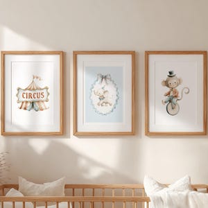 Bring a gentle carnival feeling to your designs with this Vintage Circus Parade Clipart Set — a collection of 45 watercolor-style illustrations featuring parade-ready circus animals and classic circus details. Everything comes as high-quality PNG files with transparent backgrounds, ready to drop into your project.

Use these illustrations for
• nursery wall art and children’s décor
• circus or carnival birthday invitations
• baby shower themes
• branding and small business packaging