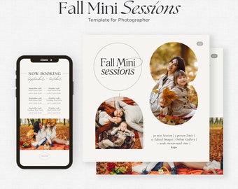 Fall Mini Session Template, Autumn Mini Session Template, Marketing template, Photography Template, Autumn Minis, Canva Minis Template, 008