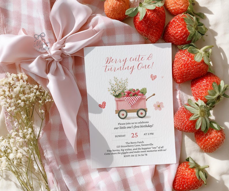 Bring a burst of berry Strawberry to your next project with this adorable Strawberry Clipart Set! This collection features 45 watercolor PNGs, perfect for baby showers, berry first birthdays, nursery decor, and playful crafts. Inside you’ll find blueberry animals, cute woodland friends, and plenty of whimsical berry details.  Each design comes as a high-resolution PNG with a transparent background, making it easy to use for invitations, party decor, scrapbooking, wall art, and more.