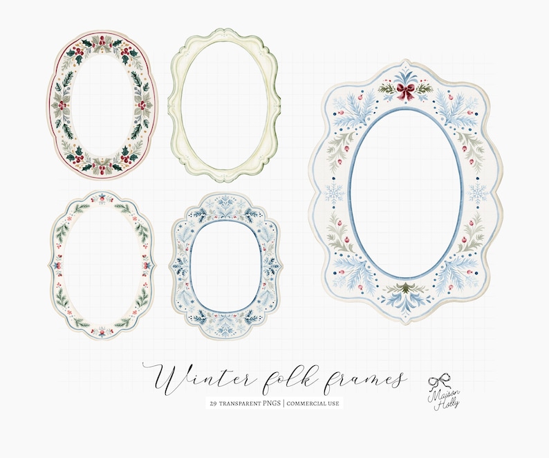 Bring a  Nordic touch to your creative projects with this collection of 20+ watercolor Scandinavian Christmas folk frames. Inspired by traditional Swedish folk art, this bundle includes decorative winter frames, matching corners in a classic palette of Swedish red, evergreen, cream, and powder blue. Perfect for Christmas invitations, greeting cards, gift tags, holiday stationery, printable wall art, scrapbooking, stickers, and seasonal crafts. Ideal for both personal and commercial projects.