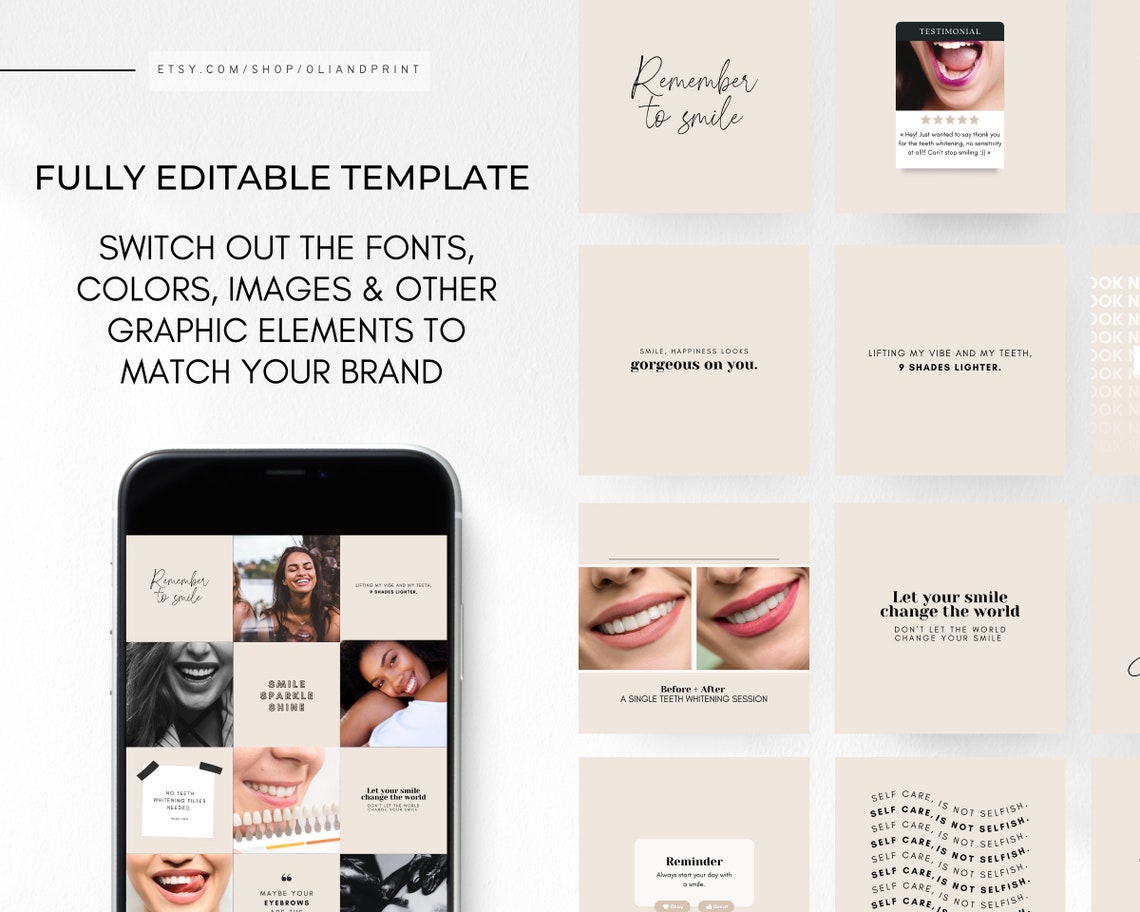 Editable Teeth Whitening Post Teeth Whitening Instagram Etsy