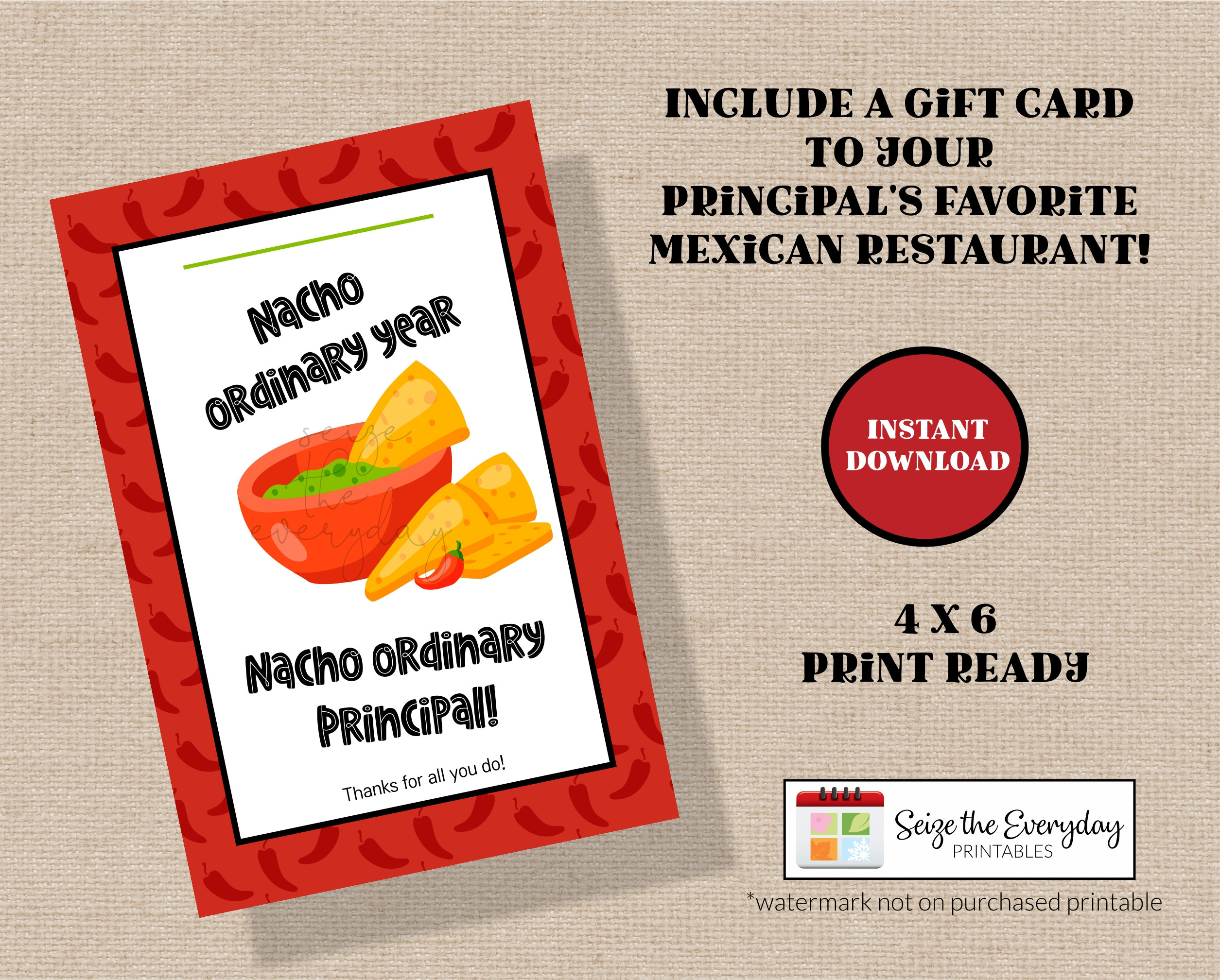 Nacho Ordinary Principal. Principal Appreciation. Teacher | Etsy