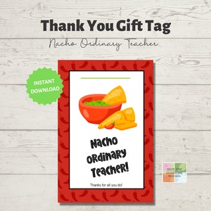 Leraar waardering cadeaukaarthouder. Nacho gewone leraar. Digitale afdrukbare Instant Download