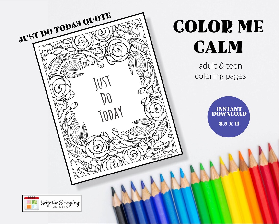 Coloring Page. Color Me Calm Series. Adult and Teen Coloring - Etsy ...