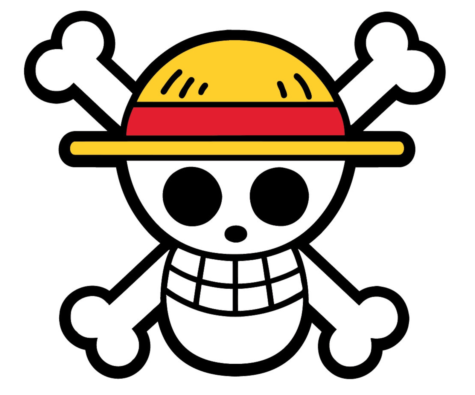 Straw Hat Stickers x2 Jolly roger Die cut decal One Piece Etsy