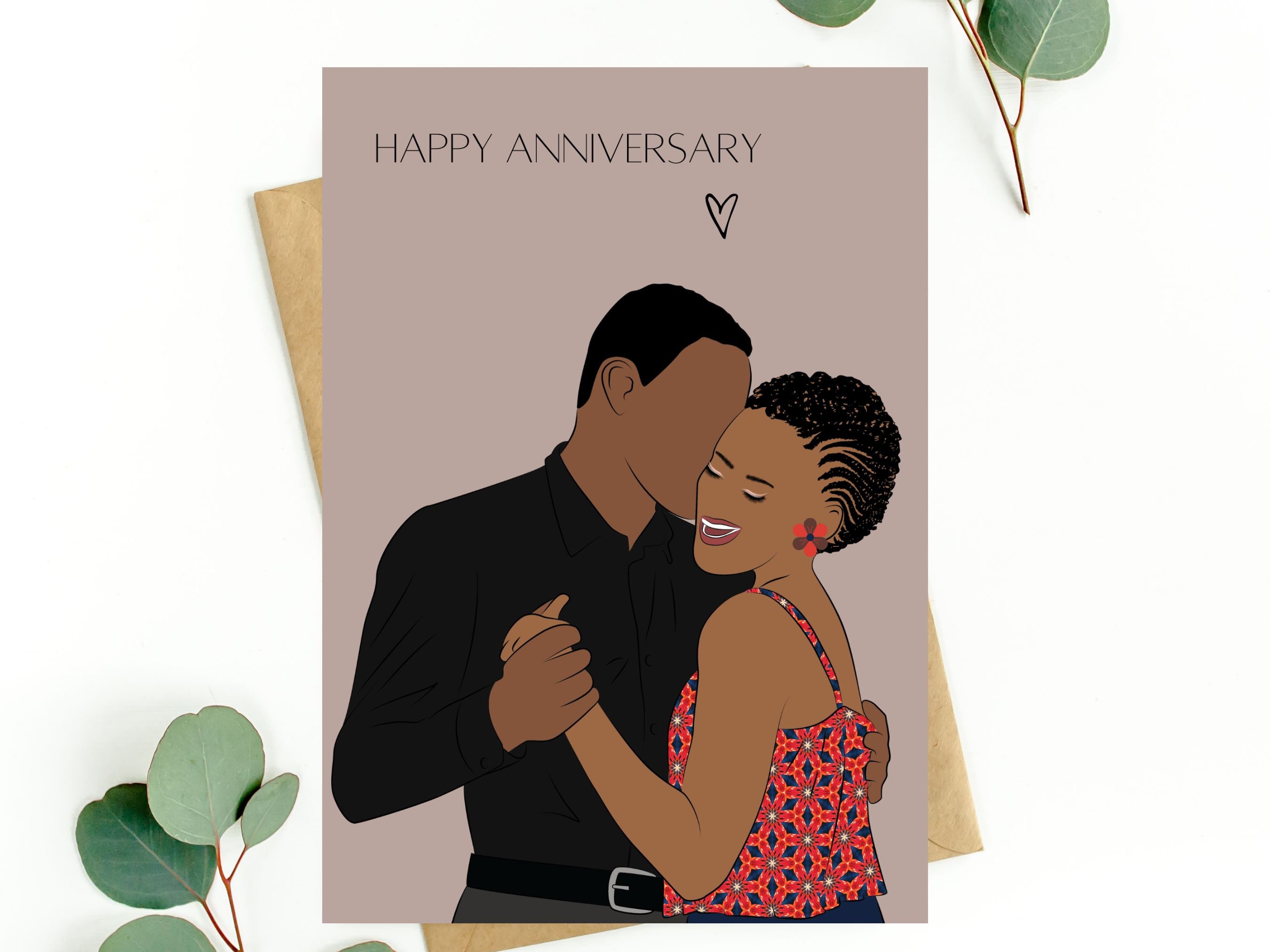 Black Couple Happy Anniversary Card Black Lovesoul Mate picture image