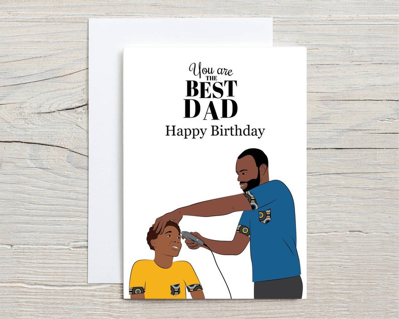 Black Happy Father's Day, Black Dad and Son, Black Greeting Card, Like Father Like Son Card, Diverse Cards, Best Dad Card, Ethnic Cards Birthday