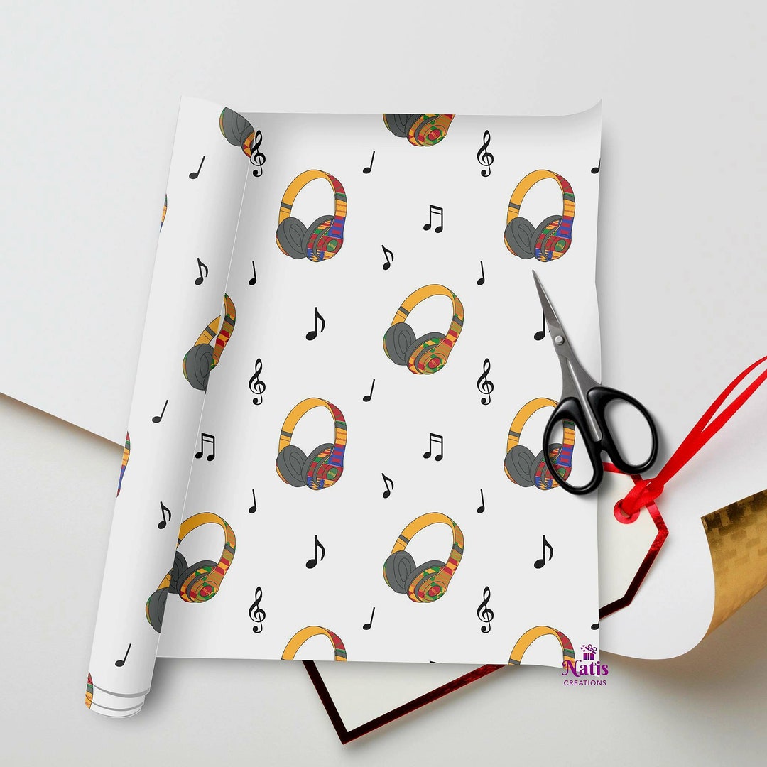 Kente Print Headphone Wrapping Paper Etsy