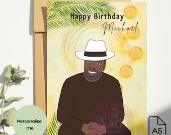 Black Male Birthday Card, For Uncle, Dad, God Father, Black Greeting Card, Diverse Cards, Afro Caribbean Man, Celebration, Card, Ethnic Card
