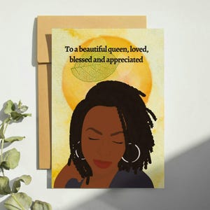 Black Woman Happy Birthday Card, Black Girl Birthday, Afrocentric, Diverse Birthday Afro Caribbean Card , Black Birthday
